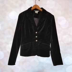 George Black Velvet Blazer Coat, Size 8